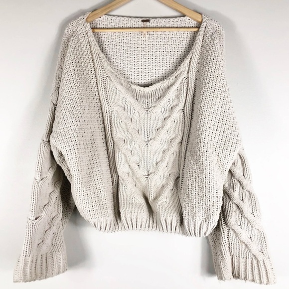 Free People Cream Sticks and Stones
Chenille Cable Knit Sweater - Picture 2 of 11